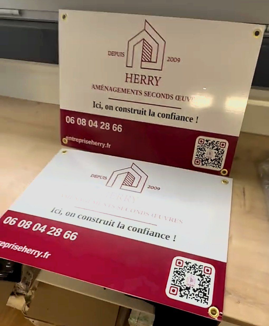 Panneaux de chantier Herry Aménagements seconds œuvres