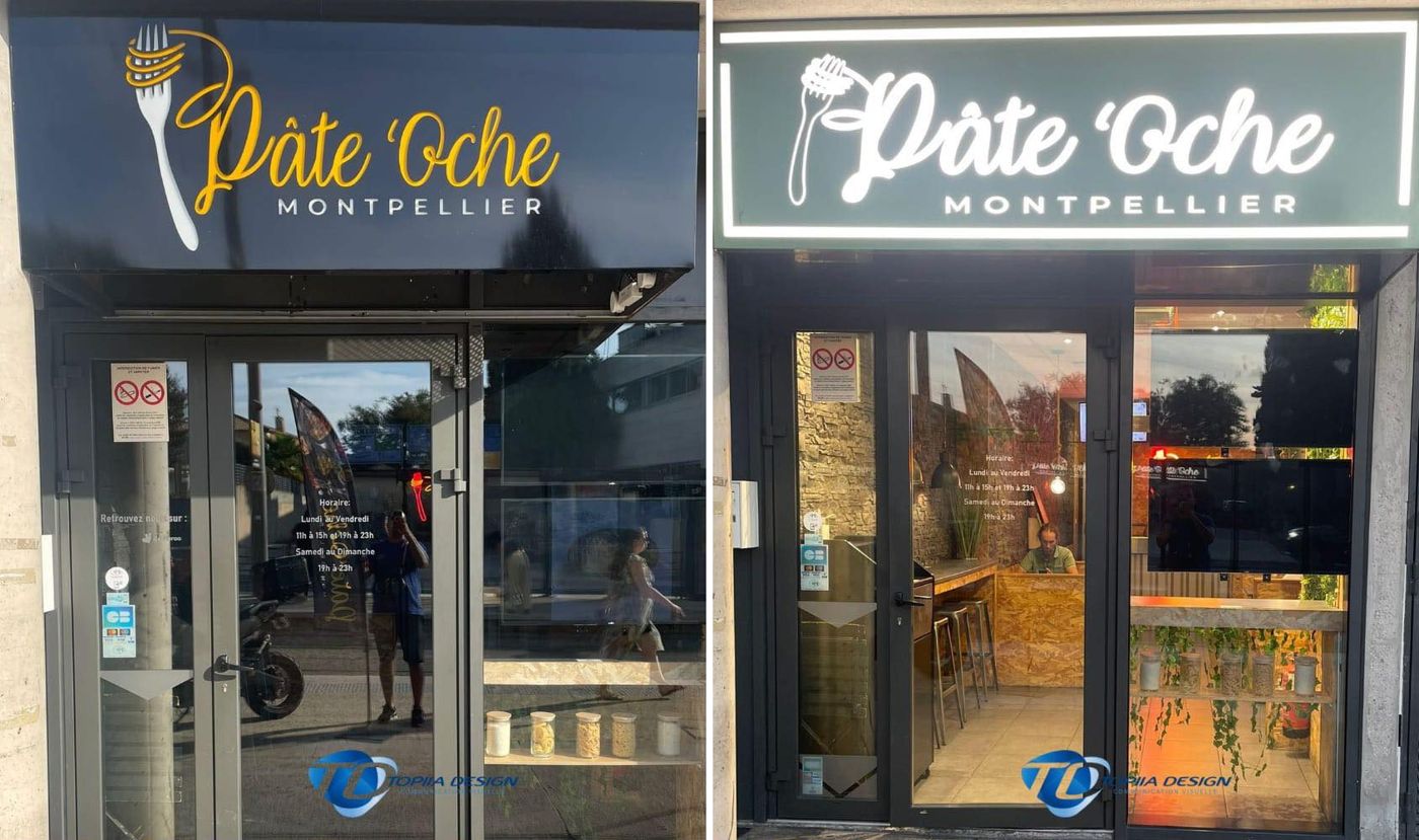 Enseigne Pâte’Oche avant et après